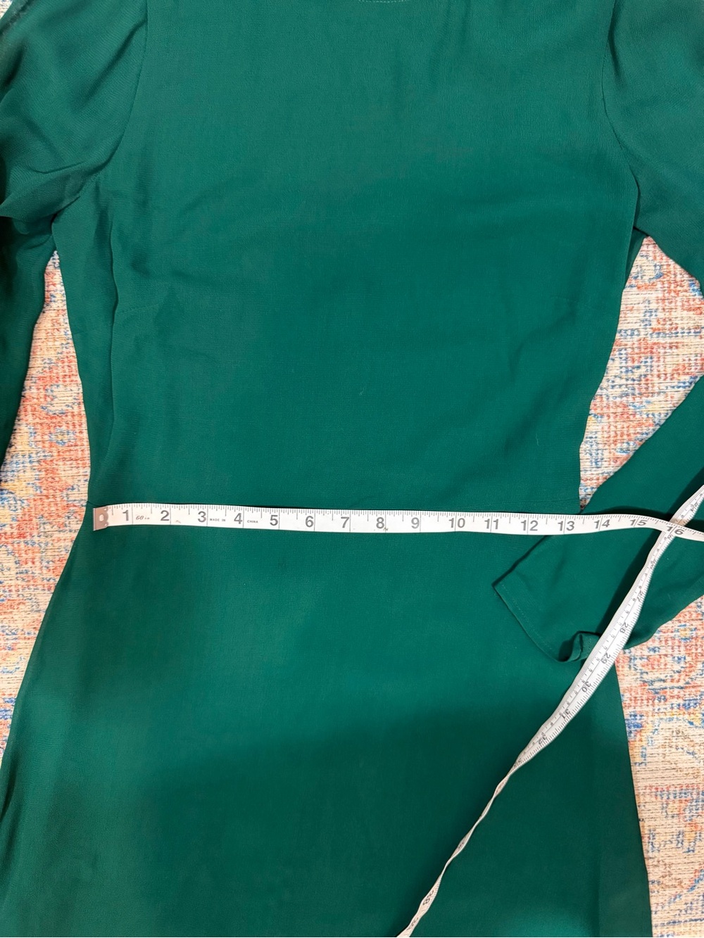 REFORMATION Mayra Dress 6 Green Mini Long Sleeve Viscose Cocktail Party Wedding - Picture 10 of 13